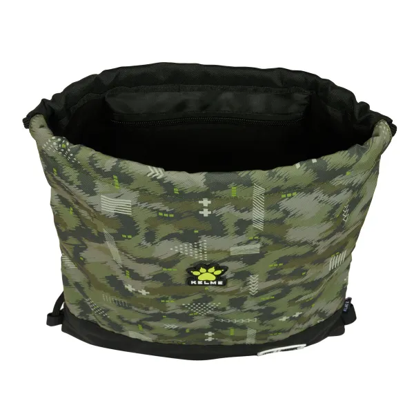 Kuprinė su virvutėmis Kelme Travel Juoda Žalia 35 x 40 x 1 cm