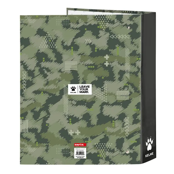 Gredzenveida stiprinājums Kelme Travel Melns Zaļš A4 27 x 33 x 6 cm
