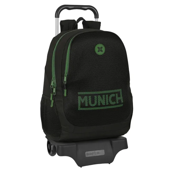 Mokyklinė kuprinė su ratukais Munich Caviar Juoda 32 x 44 x 16 cm