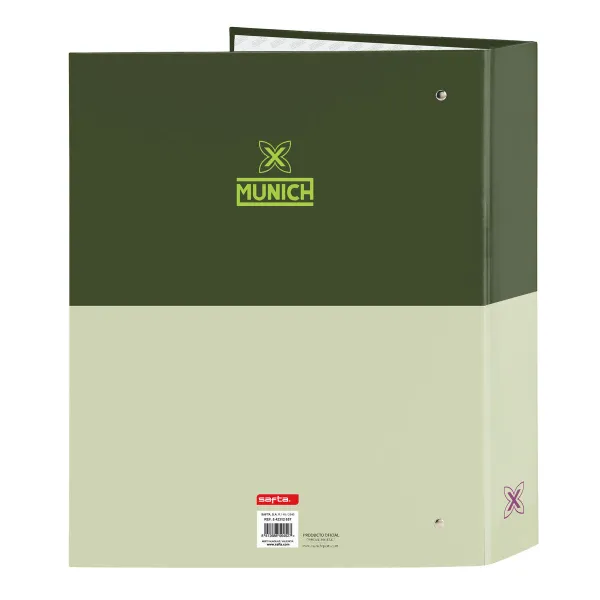 Žiedinis segtuvas Munich Bright khaki Žalia A4 27 x 33 x 6 cm