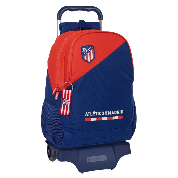 Mokyklinė kuprinė su ratukais Atlético Madrid Mėlyna Raudona 32 x 44 x 16 cm