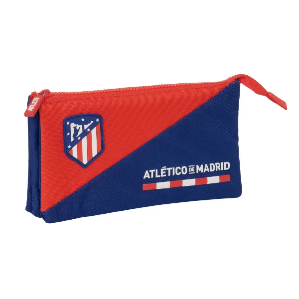 Тройной пенал Atlético Madrid Синий Красный 22 x 12 x 3 cm