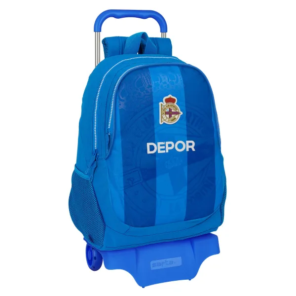 Skolas mugursoma ar riteņiem R. C. Deportivo de La Coruña Zils 32 x 44 x 16 cm