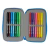 Double Pencil Case R. C. Deportivo de La Coruña Blue 12.5 x 19.5 x 4 cm (28 Pieces)