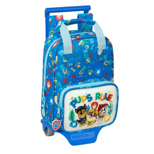 Reppu pyörillä The Paw Patrol Pups rule Sininen 20 x 28 x 8 cm