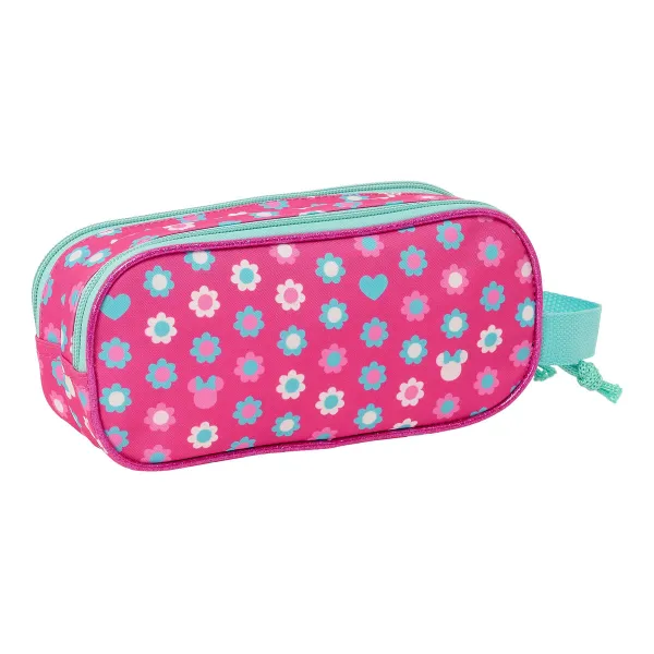 Kaksilokeroinen laukkku Minnie Mouse Pinkki 21 x 8 x 6 cm 3D