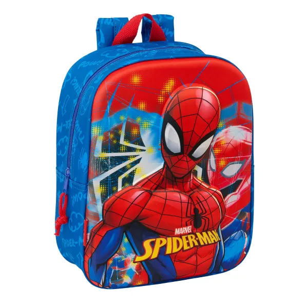 Koululaukku Spider-Man Punainen Laivastonsininen 22 x 27 x 10 cm 3D