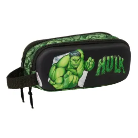 Двойной пенал Hulk Чёрный Зеленый 21 x 8 x 6 cm 3D