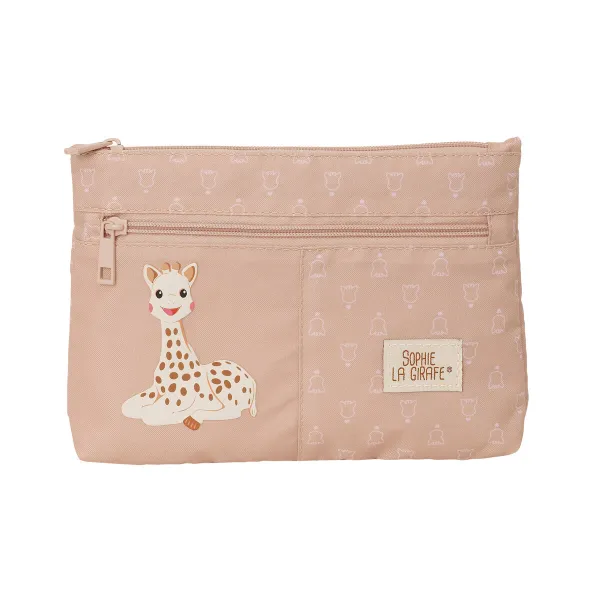 Kaksilokeroinen laukkku Sophie la Girafe Beige 23 x 16 x 3 cm
