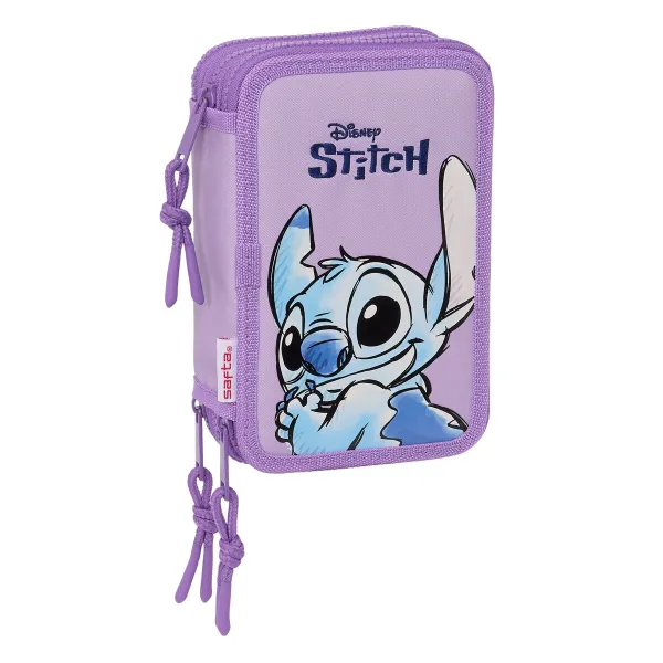 Kolmoiskynäkotelo Lilo & Stitch Sweet Sininen Liila 12,5 x 19,5 x 5,5 cm 36 Kappaletta