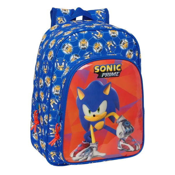 Koululaukku Sonic Prime Sininen 26 x 34 x 11 cm