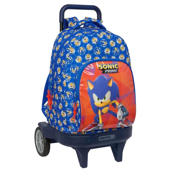 Reppu pyörillä Sonic Prime Sininen 33 x 45 x 22 cm