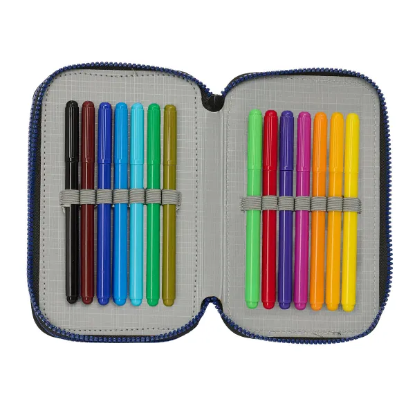 Penālis ar vietu trim zīmuļiem Naruto Ninja Zils Melns 12,5 x 19,5 x 5,5 cm 36 Daudzums