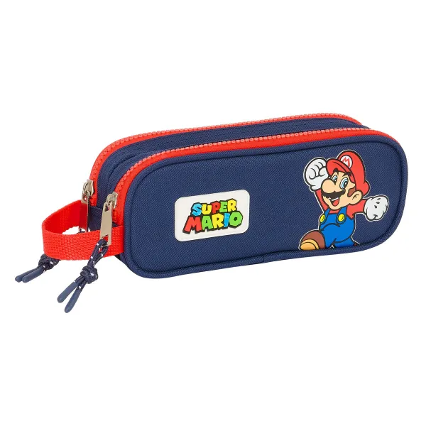 Dvigubas penalas Super Mario World Tamsiai mėlyna 21 x 8 x 6 cm