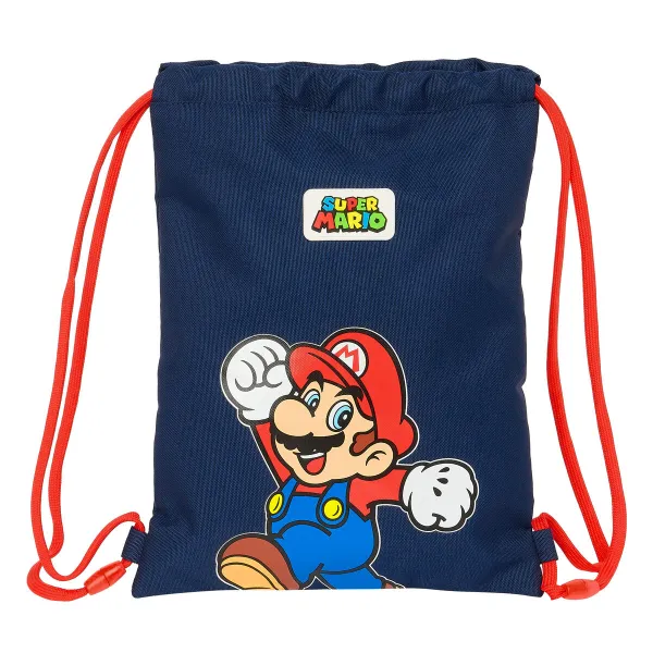 Kuprinė su virvutėmis Super Mario World Tamsiai mėlyna 26 x 34 x 1 cm