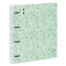 Ring binder Safta Light green flowers Green 27 X 32 X 4 cm