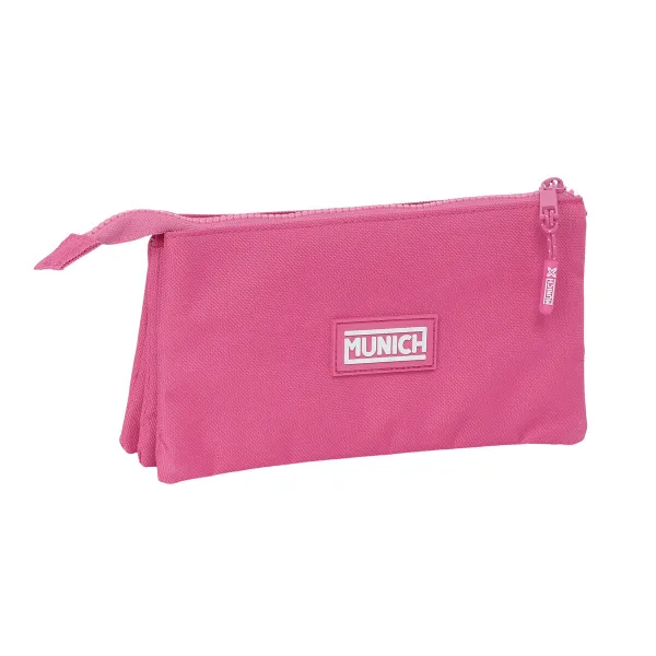 Kolmilokeroinen laukku Munich Basic Fuksia 22 x 12 x 3 cm