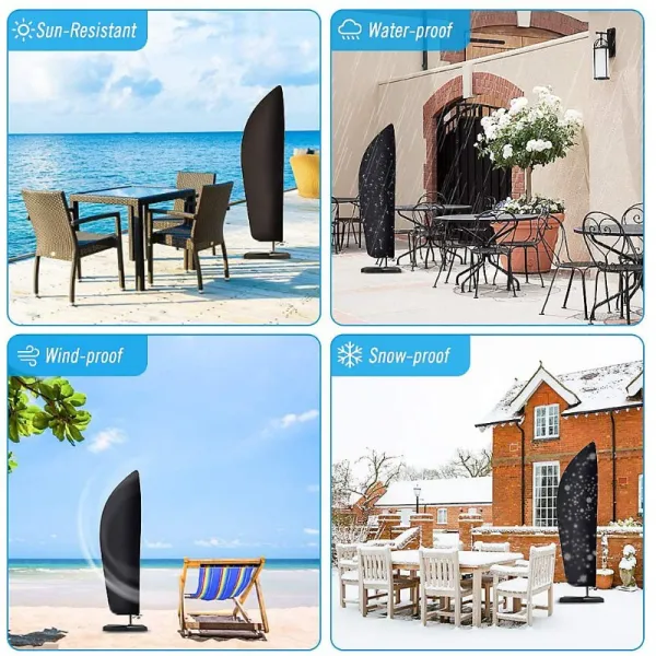 Kinzo - Protective Cover for Garden Umbrella 265x70 cm (Anthracite)