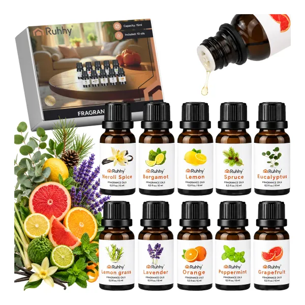 Kvapieji aliejai - 10 vnt. rinkinys, 15 ml, Ruhhy 21938