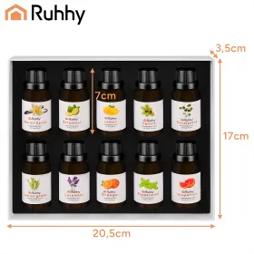 Kvapieji aliejai - 10 vnt. rinkinys, 15 ml, Ruhhy 21938