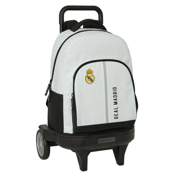 Skolas mugursoma ar riteņiem Real Madrid C.F. 24/25 Balts Pelēks 33 x 45 x 22 cm