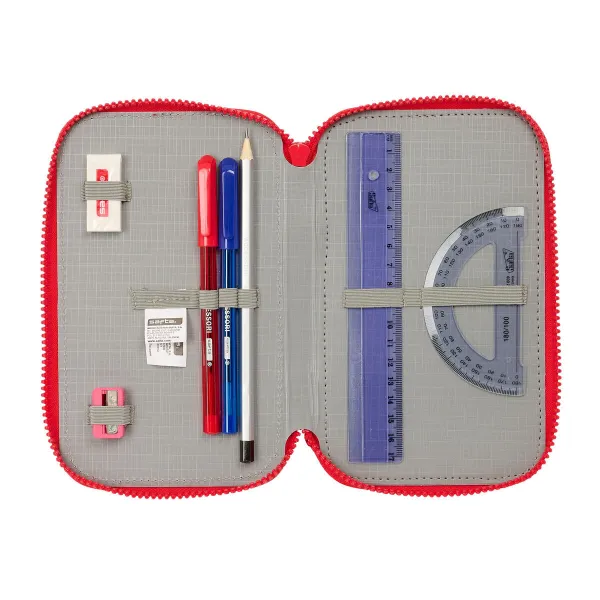 Penālis ar vietu trim zīmuļiem Atlético Madrid Sarkans 12,5 x 19,5 x 5,5 cm 36 Daudzums