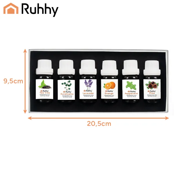 Kvapieji aliejai - 6 vnt. rinkinys, 10 ml, Ruhhy 21939