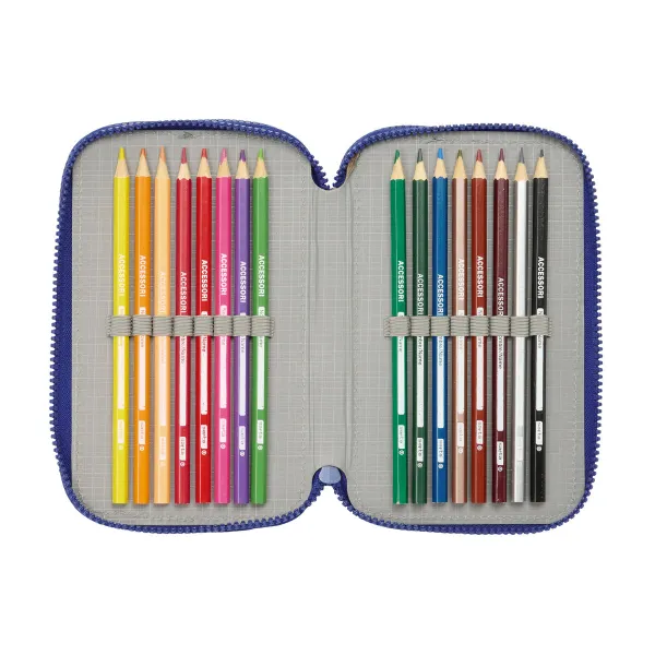 Triple Pencil Case F.C. Barcelona 24/25 Maroon Navy Blue 12,5 x 19,5 x 5,5 cm 36 Pieces