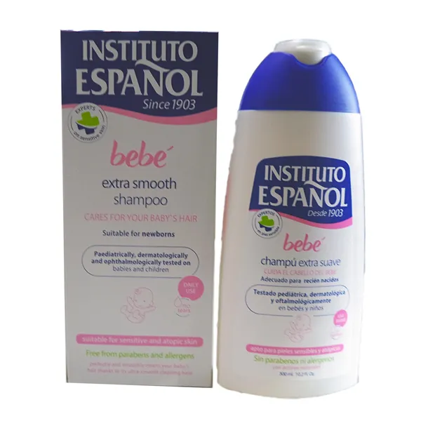 Instituto Español Baby Shampoo Extra Soft Newborn Sensitive Skin Without Allergens 300ml