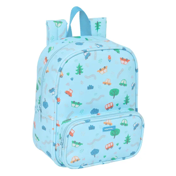 Bērnu soma Safta Coches Zils 22 x 27 x 10 cm