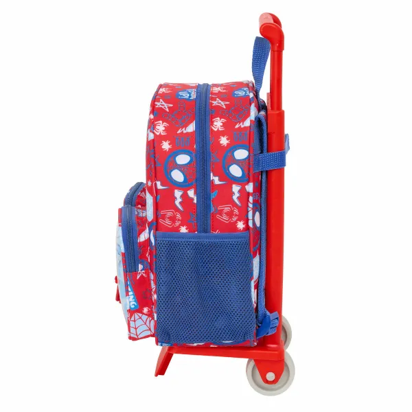 Skolas mugursoma ar riteņiem Spider-Man Rescue Zils Sarkans 22 x 27 x 10 cm