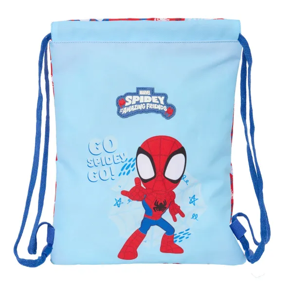 Сумка-рюкзак на веревках Spider-Man Rescue Синий Красный 26 x 34 x 1 cm