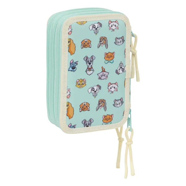 Mokyklinis penalas su priedais Disney Mėlyna 12,5 x 19,5 x 5,5 cm 37 Dalys