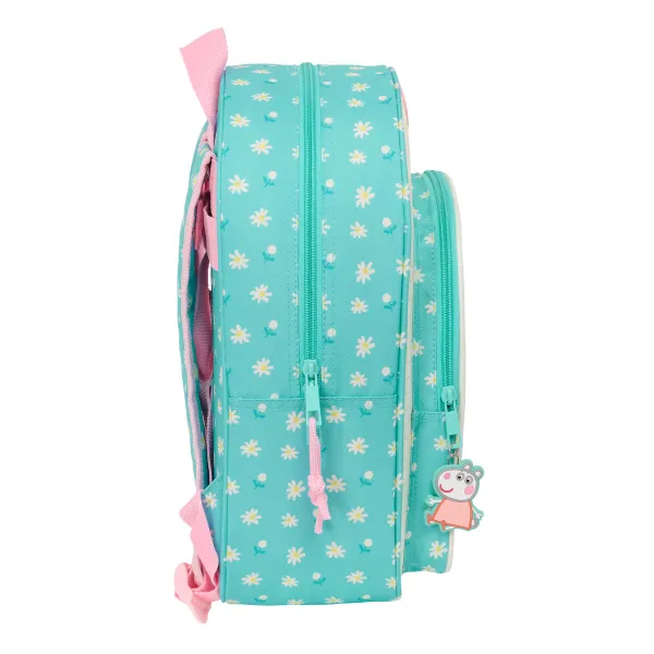 Skolas soma Peppa Pig Pretty flowers Dzeltens Piparmētra 26 x 34 x 11 cm