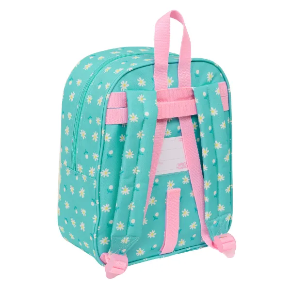 Bērnu soma Peppa Pig Pretty flowers Dzeltens Piparmētra 22 x 27 x 10 cm