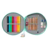 School Case with Accessories Peppa Pig Pretty flowers Yellow Mint 18 Pieces