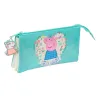 Trigubas penalas Peppa Pig Pretty flowers Geltona Mėtos 22 x 12 x 3 cm