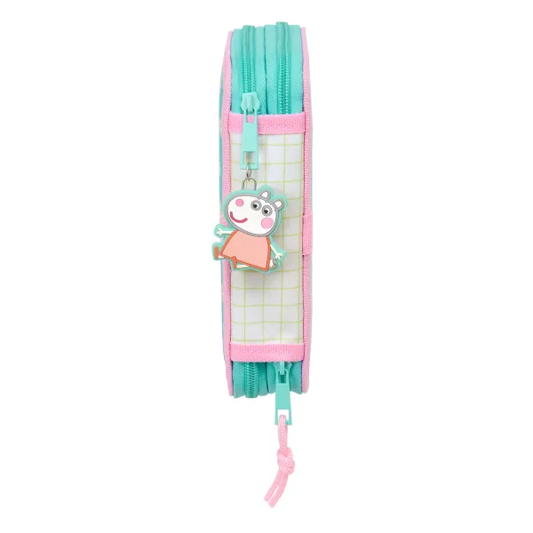 School Case with Accessories Peppa Pig Pretty flowers Yellow Mint 12.5 x 19.5 x 4 cm 29 Pieces