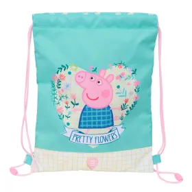 Сумка-рюкзак на веревках Peppa Pig Pretty flowers Жёлтый Мята 26 x 34 x 1 cm