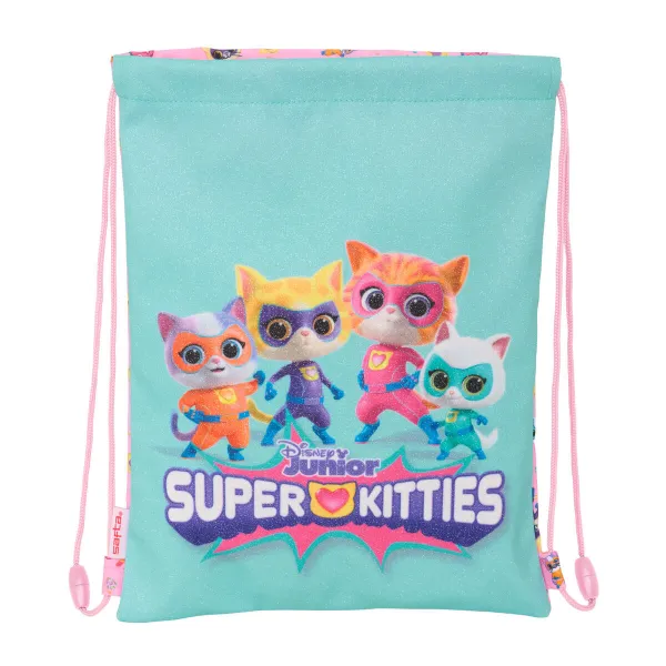 Kuprinė su virvutėmis SuperKitties Rožinė Turkis 26 x 34 x 1 cm