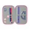 Triple Pencil Case SuperKitties Pink Turquoise 12,5 x 19,5 x 5,5 cm 37 Pieces