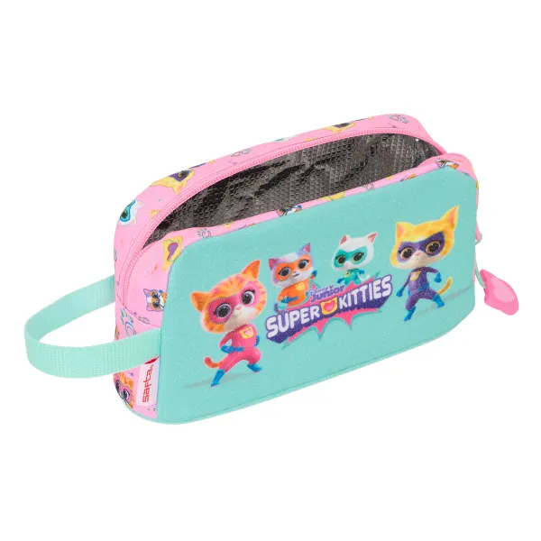 Holdall SuperKitties Pink Turquoise 21,5 x 12 x 6,5 cm