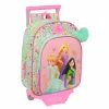 School Rucksack with Wheels Disney Princess Bloom Green Pink 26 x 11 x 67 cm 26 x 34 x 11 cm