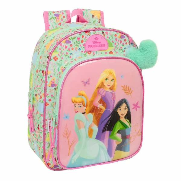 Skolas soma Disney Princess Bloom Rozā Aquamarine 26 x 34 x 11 cm