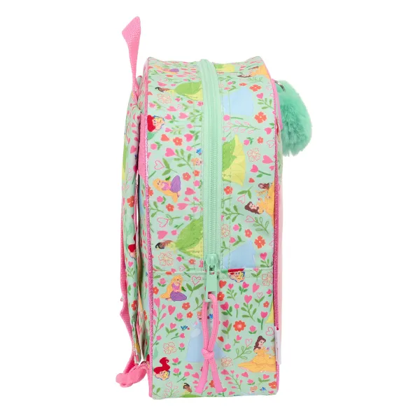 School Bag Disney Princess Bloom Green Pink 22 x 27 x 10 cm