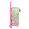 School Rucksack with Wheels Disney Princess Bloom Green Pink 22 x 27 x 10 cm