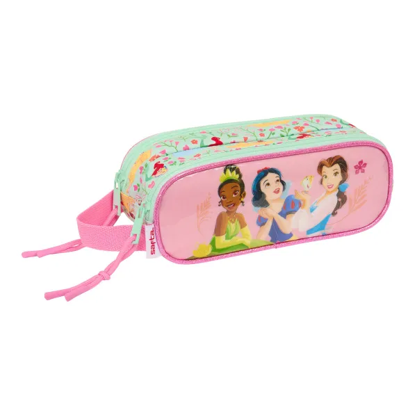 Двойной пенал Disney Princess Bloom Зеленый Розовый 21 x 8 x 6 cm