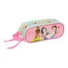 Divkāršs futrālis Disney Princess Bloom Zaļš Rozā 21 x 8 x 6 cm