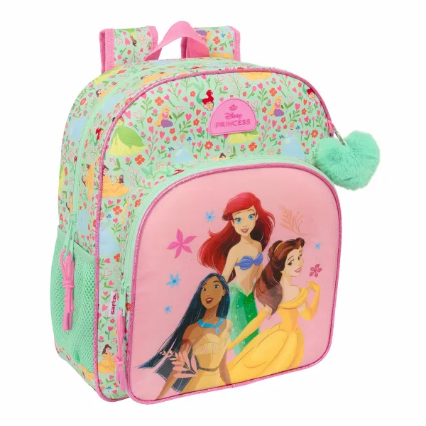 Koululaukku Disney Princess Bloom Vihreä Pinkki 32 x 38 x 12 cm