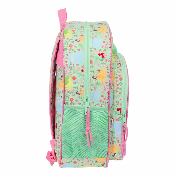 School Bag Disney Princess Bloom Green Pink 32 x 38 x 12 cm